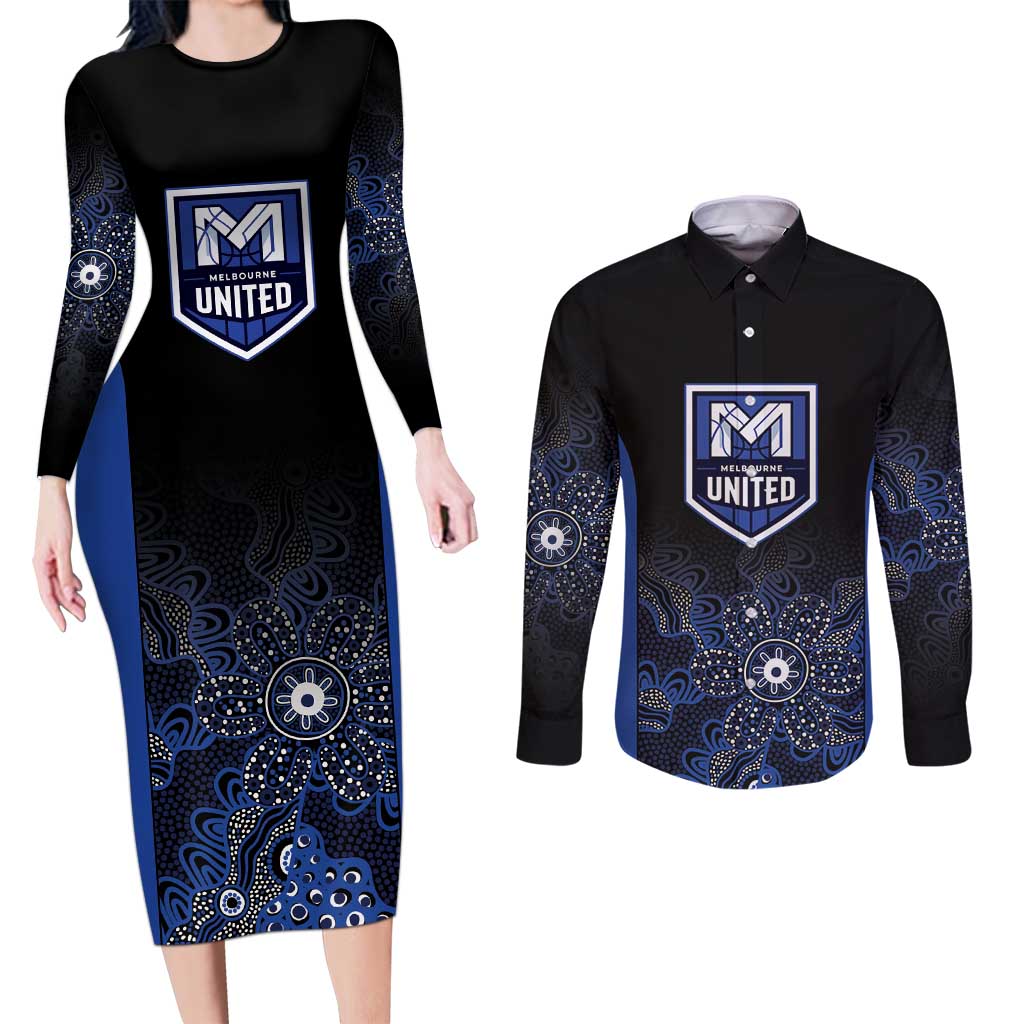 Basketball Custom Melbourne Couples Matching Long Sleeve Bodycon Dress and Long Sleeve Button Shirt Simple Australian Dot Art - Aussie Hoodie