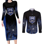 Basketball Custom Melbourne Couples Matching Long Sleeve Bodycon Dress and Long Sleeve Button Shirt Simple Australian Dot Art - Aussie Hoodie