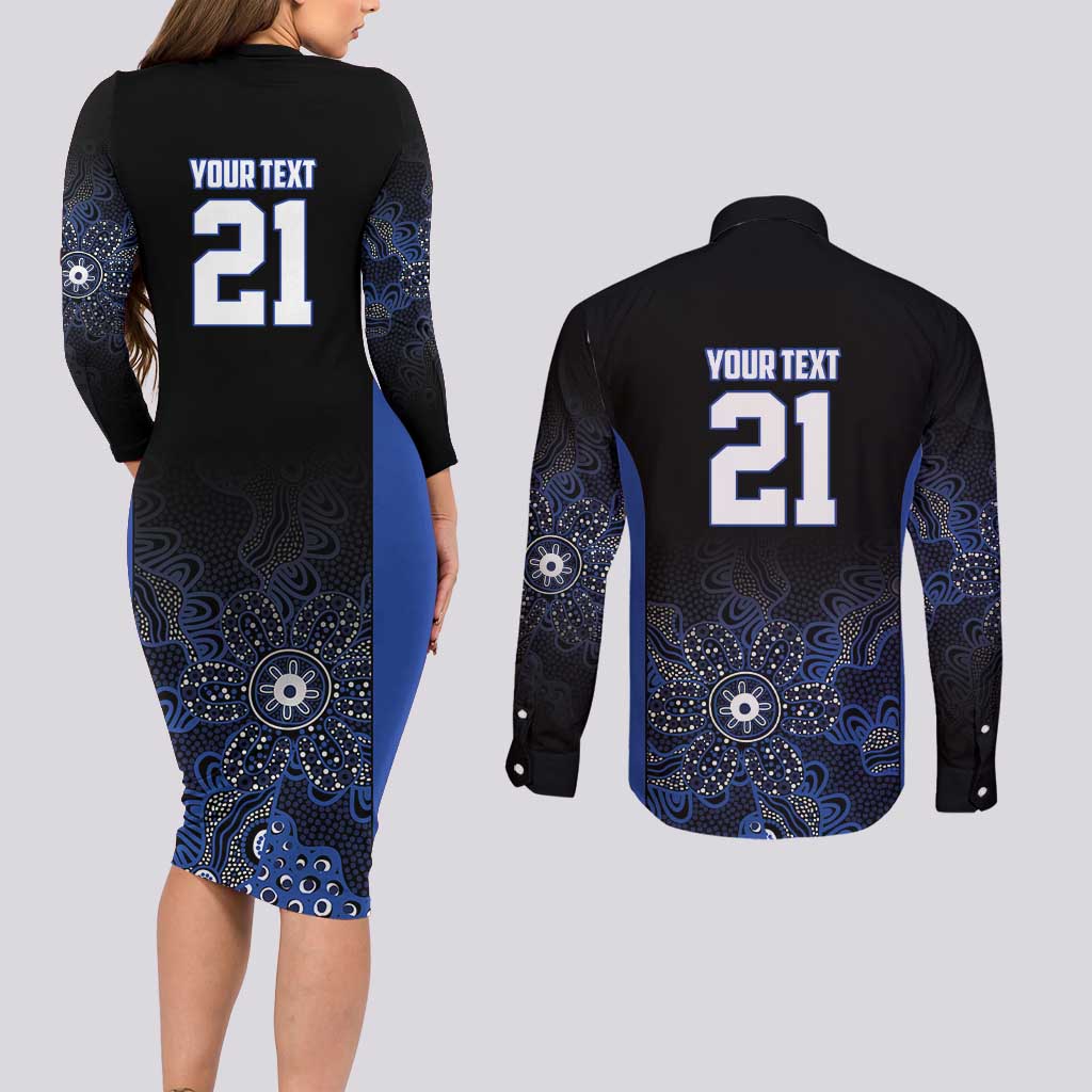 Basketball Custom Melbourne Couples Matching Long Sleeve Bodycon Dress and Long Sleeve Button Shirt Simple Australian Dot Art - Aussie Hoodie