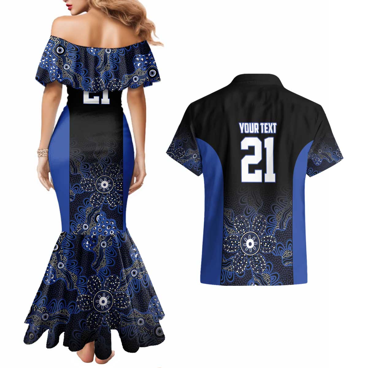 Basketball Custom Melbourne Couples Matching Mermaid Dress and Hawaiian Shirt Simple Australian Dot Art - Aussie Hoodie