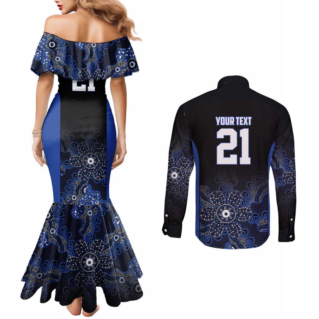 Basketball Custom Melbourne Couples Matching Mermaid Dress and Long Sleeve Button Shirt Simple Australian Dot Art - Aussie Hoodie