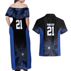 Basketball Custom Melbourne Couples Matching Off Shoulder Maxi Dress and Hawaiian Shirt Simple Australian Dot Art - Aussie Hoodie