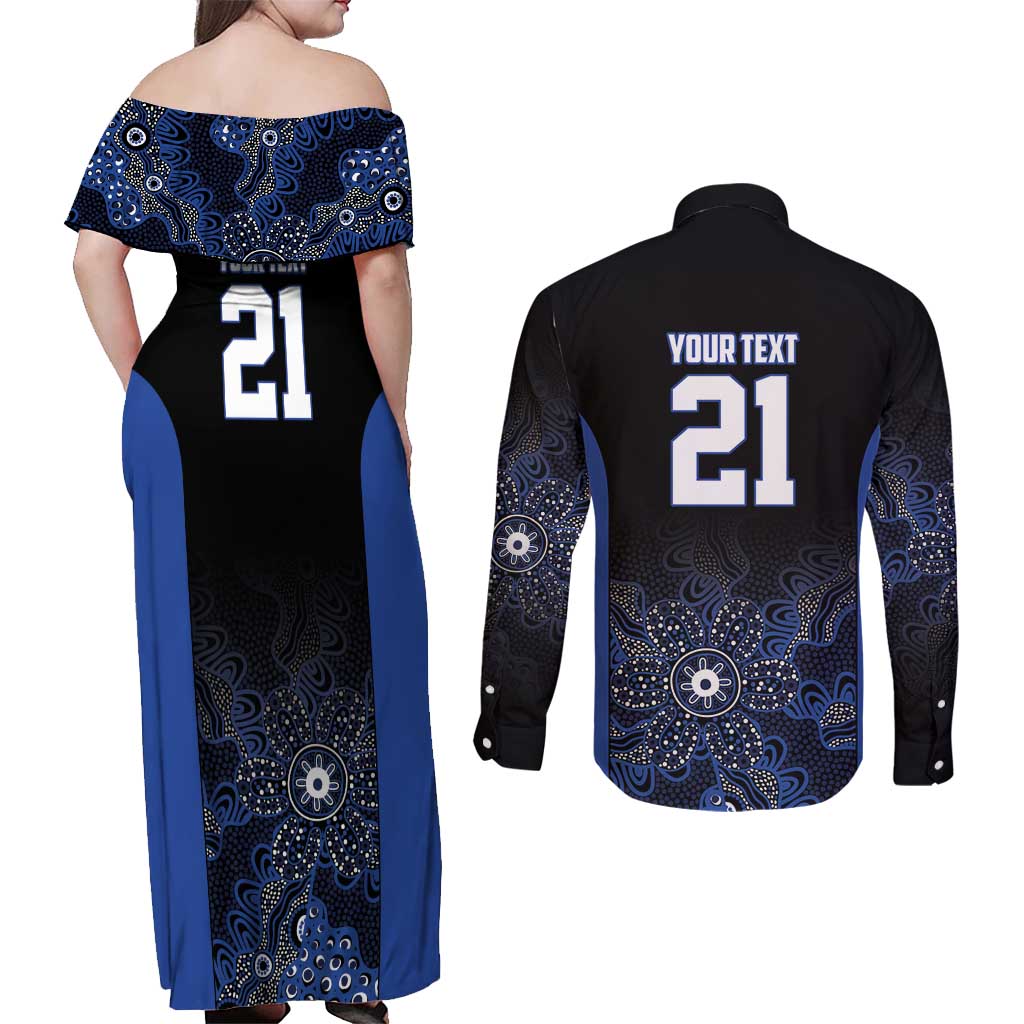 Basketball Custom Melbourne Couples Matching Off Shoulder Maxi Dress and Long Sleeve Button Shirt Simple Australian Dot Art - Aussie Hoodie