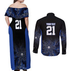 Basketball Custom Melbourne Couples Matching Off Shoulder Maxi Dress and Long Sleeve Button Shirt Simple Australian Dot Art - Aussie Hoodie