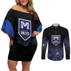 Basketball Custom Melbourne Couples Matching Off Shoulder Short Dress and Long Sleeve Button Shirt Simple Australian Dot Art - Aussie Hoodie