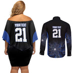 Basketball Custom Melbourne Couples Matching Off Shoulder Short Dress and Long Sleeve Button Shirt Simple Australian Dot Art - Aussie Hoodie