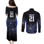 Basketball Custom Melbourne Couples Matching Puletasi and Long Sleeve Button Shirt Simple Australian Dot Art - Aussie Hoodie