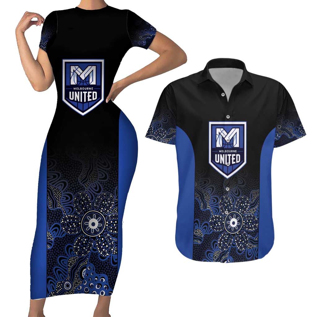 Basketball Custom Melbourne Couples Matching Short Sleeve Bodycon Dress and Hawaiian Shirt Simple Australian Dot Art - Aussie Hoodie
