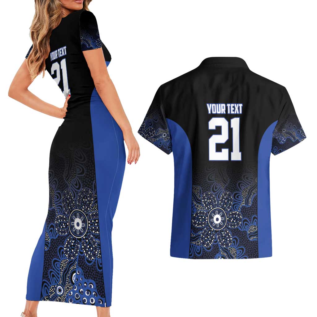 Basketball Custom Melbourne Couples Matching Short Sleeve Bodycon Dress and Hawaiian Shirt Simple Australian Dot Art - Aussie Hoodie