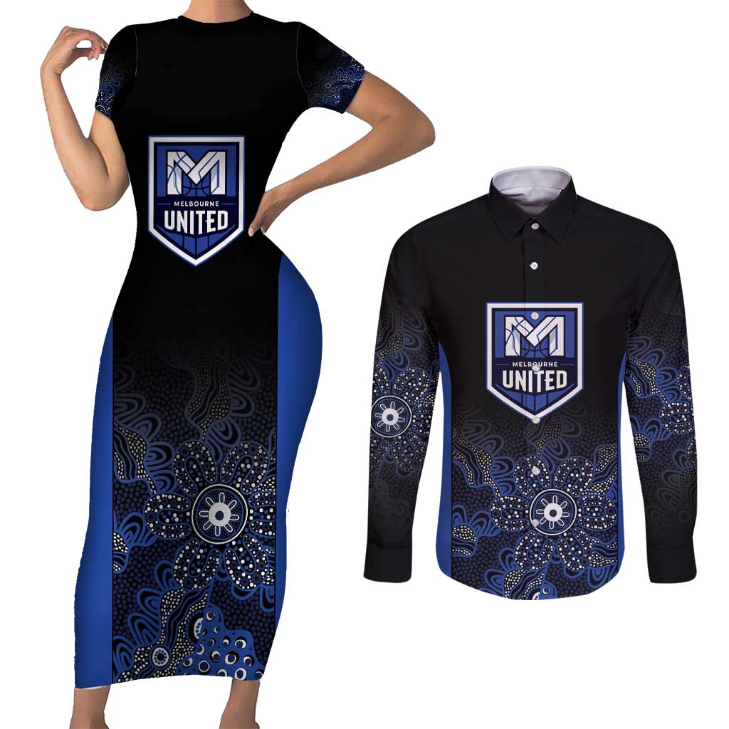 Basketball Custom Melbourne Couples Matching Short Sleeve Bodycon Dress and Long Sleeve Button Shirt Simple Australian Dot Art - Aussie Hoodie
