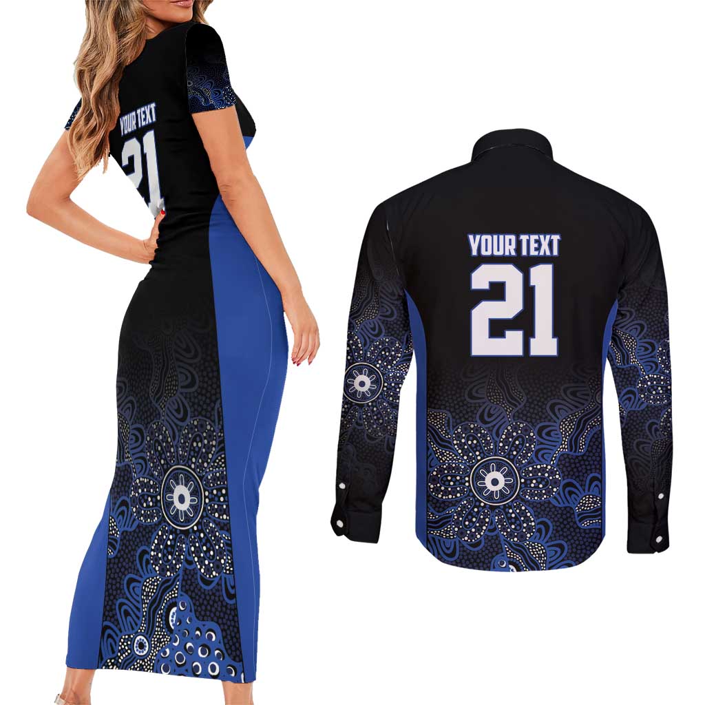 Basketball Custom Melbourne Couples Matching Short Sleeve Bodycon Dress and Long Sleeve Button Shirt Simple Australian Dot Art - Aussie Hoodie