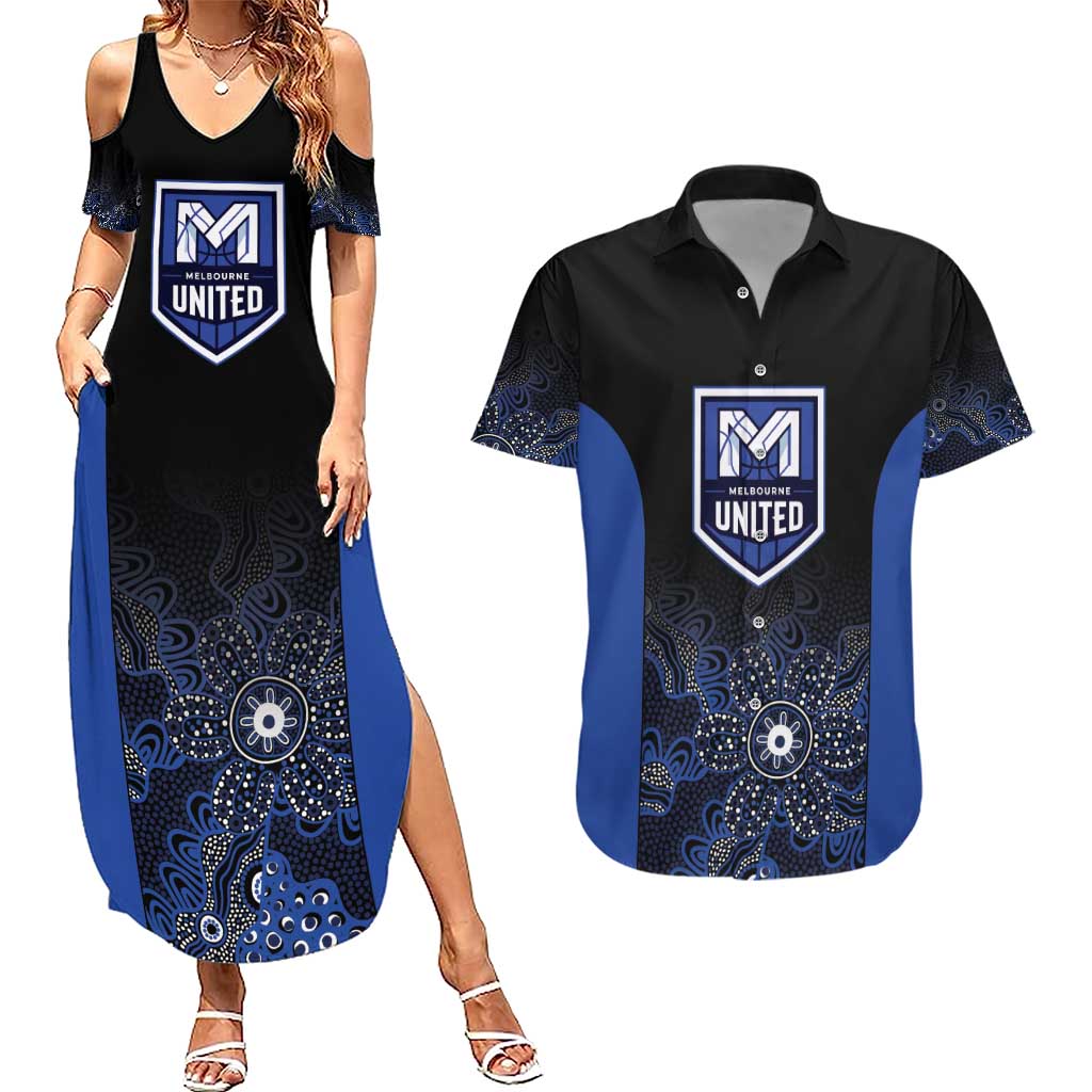 Basketball Custom Melbourne Couples Matching Summer Maxi Dress and Hawaiian Shirt Simple Australian Dot Art - Aussie Hoodie