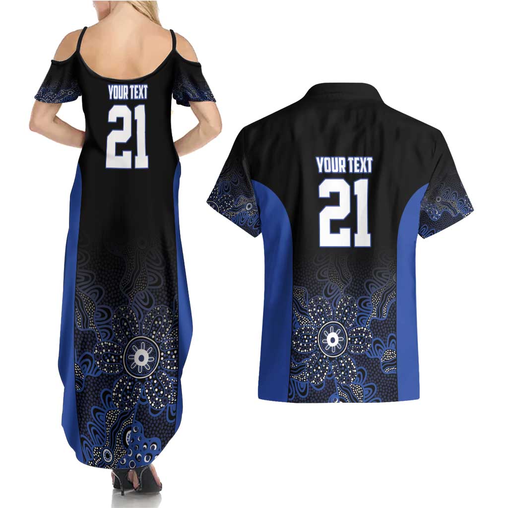 Basketball Custom Melbourne Couples Matching Summer Maxi Dress and Hawaiian Shirt Simple Australian Dot Art - Aussie Hoodie