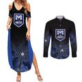 Basketball Custom Melbourne Couples Matching Summer Maxi Dress and Long Sleeve Button Shirt Simple Australian Dot Art - Aussie Hoodie