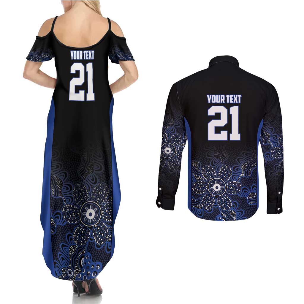 Basketball Custom Melbourne Couples Matching Summer Maxi Dress and Long Sleeve Button Shirt Simple Australian Dot Art - Aussie Hoodie