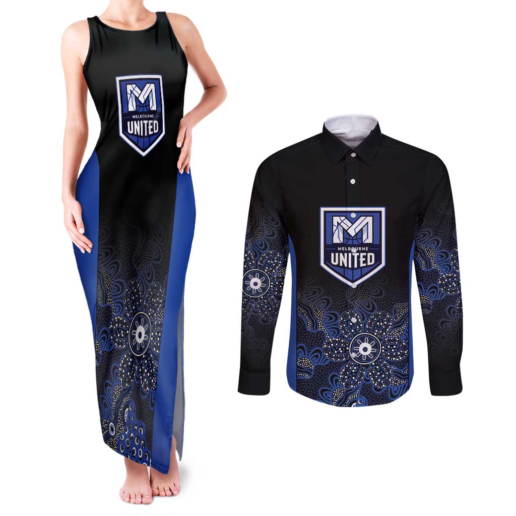 Basketball Custom Melbourne Couples Matching Tank Maxi Dress and Long Sleeve Button Shirt Simple Australian Dot Art - Aussie Hoodie