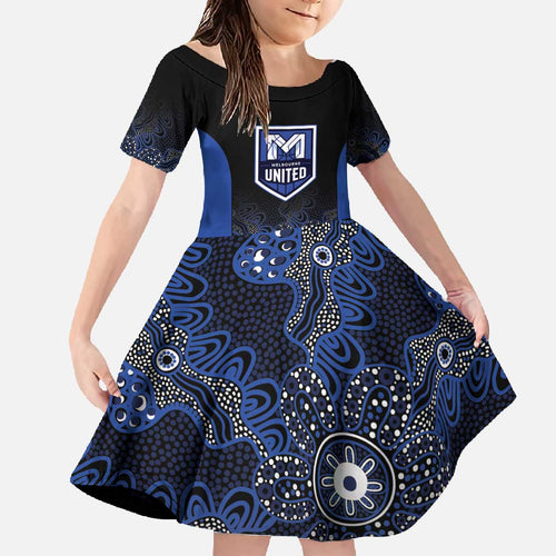 Basketball Custom Melbourne Family Matching Off The Shoulder Long Sleeve Dress and Hawaiian Shirt Simple Australian Dot Art - Aussie Hoodie