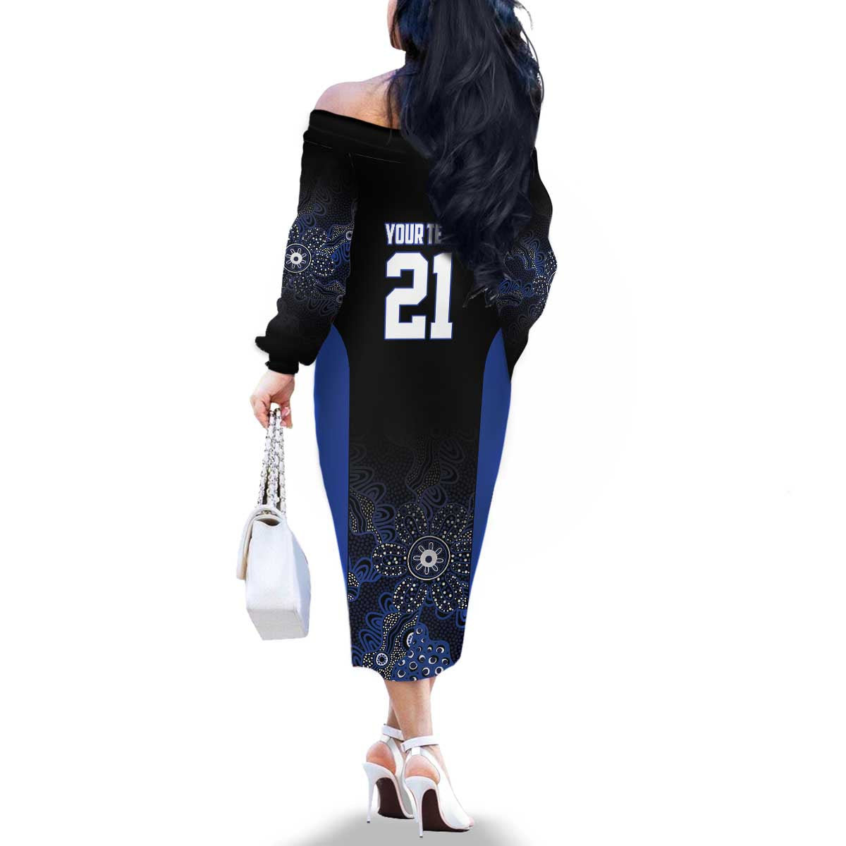 Basketball Custom Melbourne Family Matching Off The Shoulder Long Sleeve Dress and Hawaiian Shirt Simple Australian Dot Art - Aussie Hoodie