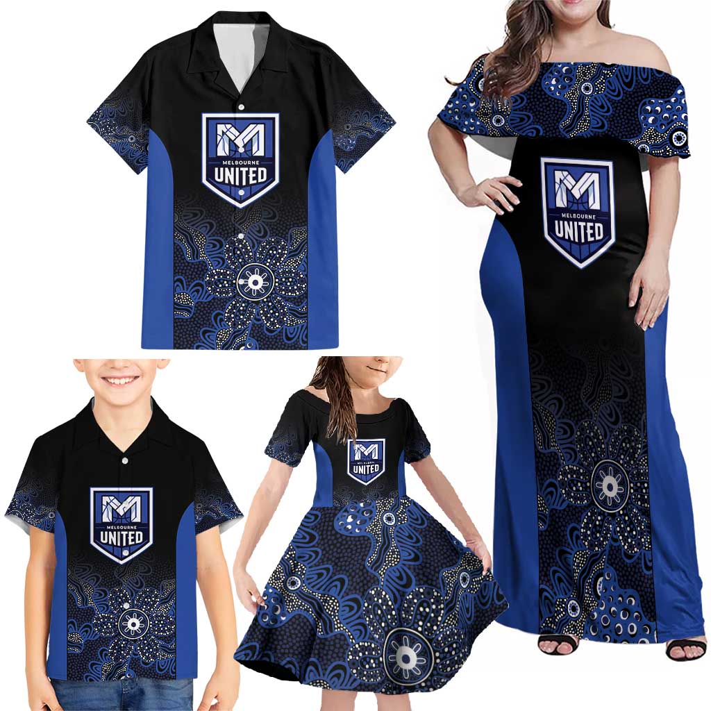 Basketball Custom Melbourne Family Matching Off Shoulder Maxi Dress and Hawaiian Shirt Simple Australian Dot Art - Aussie Hoodie