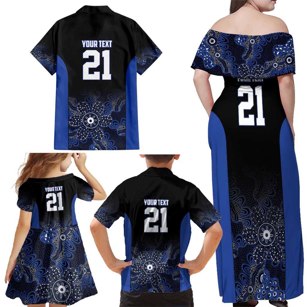 Basketball Custom Melbourne Family Matching Off Shoulder Maxi Dress and Hawaiian Shirt Simple Australian Dot Art - Aussie Hoodie