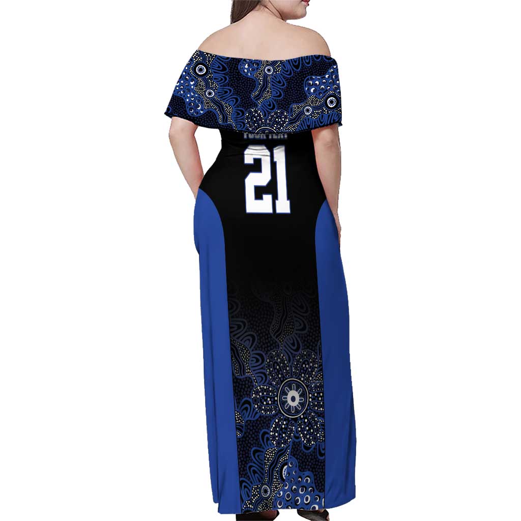 Basketball Custom Melbourne Family Matching Off Shoulder Maxi Dress and Hawaiian Shirt Simple Australian Dot Art - Aussie Hoodie