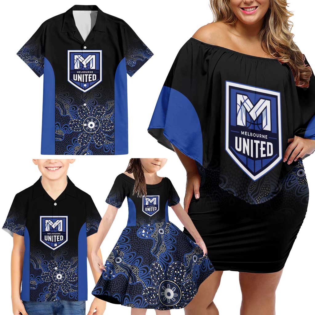Basketball Custom Melbourne Family Matching Off Shoulder Short Dress and Hawaiian Shirt Simple Australian Dot Art - Aussie Hoodie