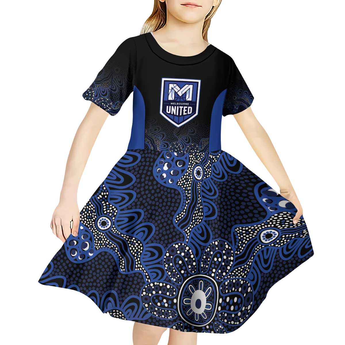 Basketball Custom Melbourne Kid Short Sleeve Dress Simple Australian Dot Art - Aussie Hoodie