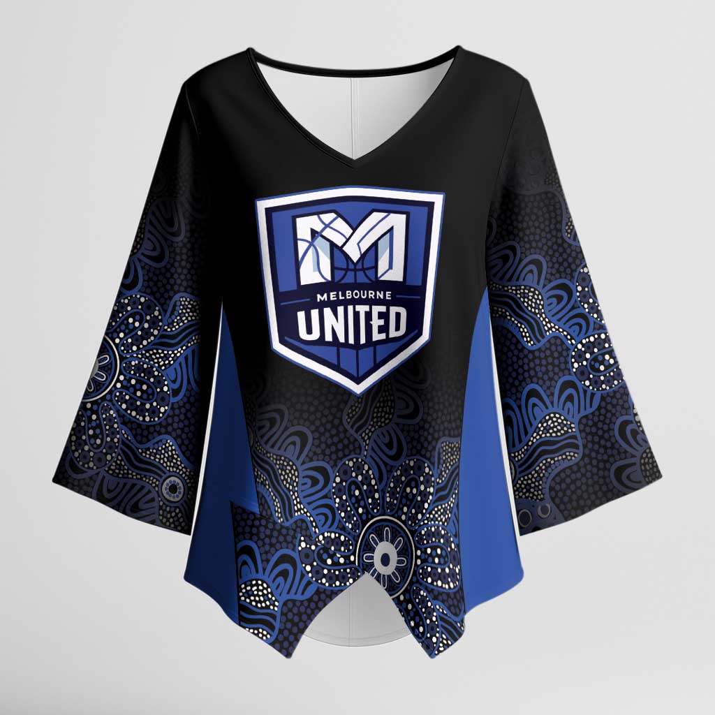 Basketball Custom Melbourne Kimono Sleeve Blouse Simple Australian Dot Art - Aussie Hoodie