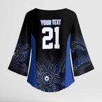 Basketball Custom Melbourne Kimono Sleeve Blouse Simple Australian Dot Art - Aussie Hoodie