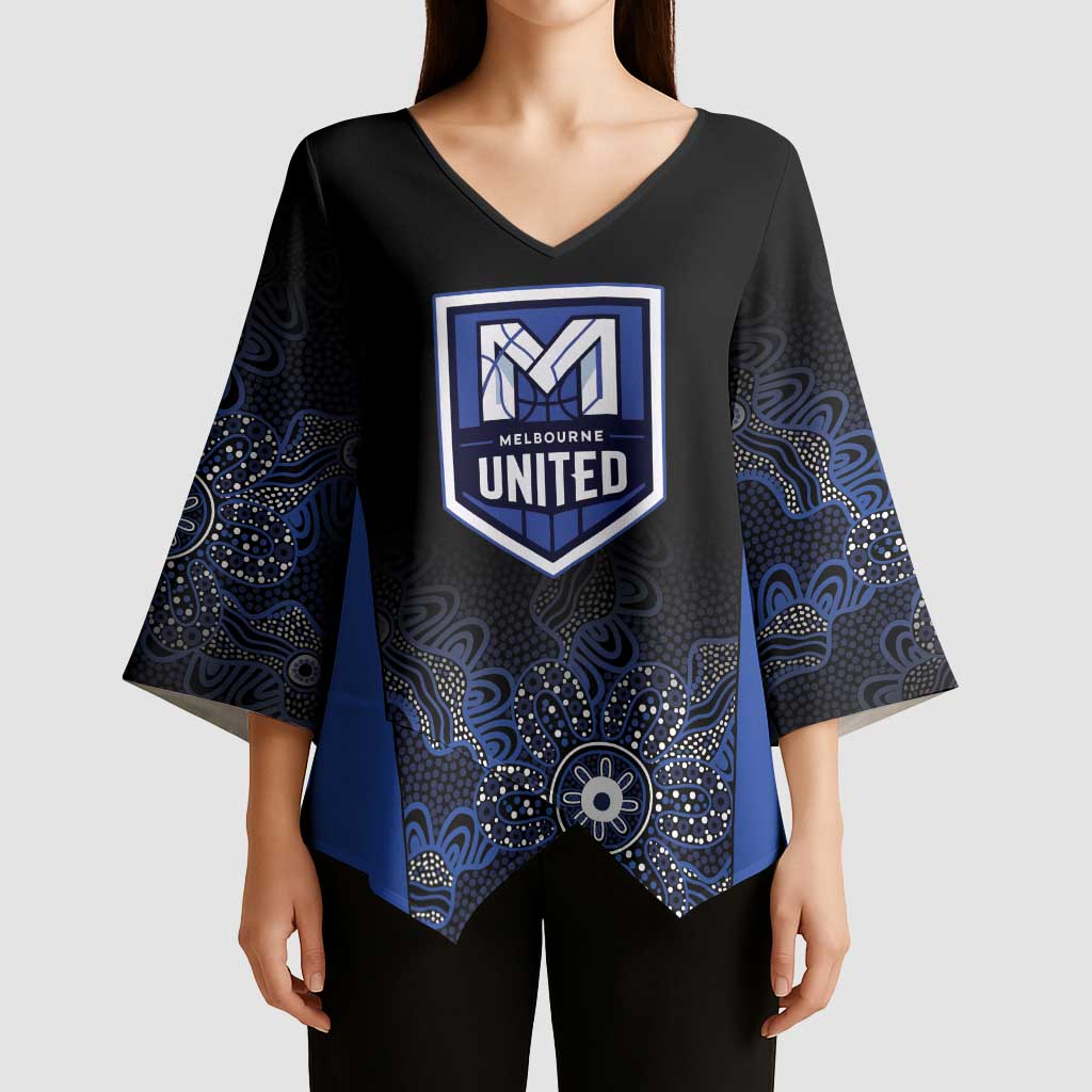 Basketball Custom Melbourne Kimono Sleeve Blouse Simple Australian Dot Art - Aussie Hoodie