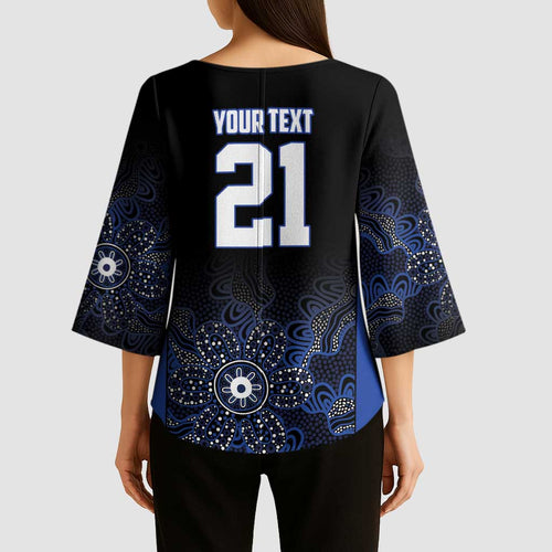 Basketball Custom Melbourne Kimono Sleeve Blouse Simple Australian Dot Art - Aussie Hoodie