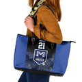 Basketball Custom Melbourne Leather Tote Bag Simple Australian Dot Art - Aussie Hoodie