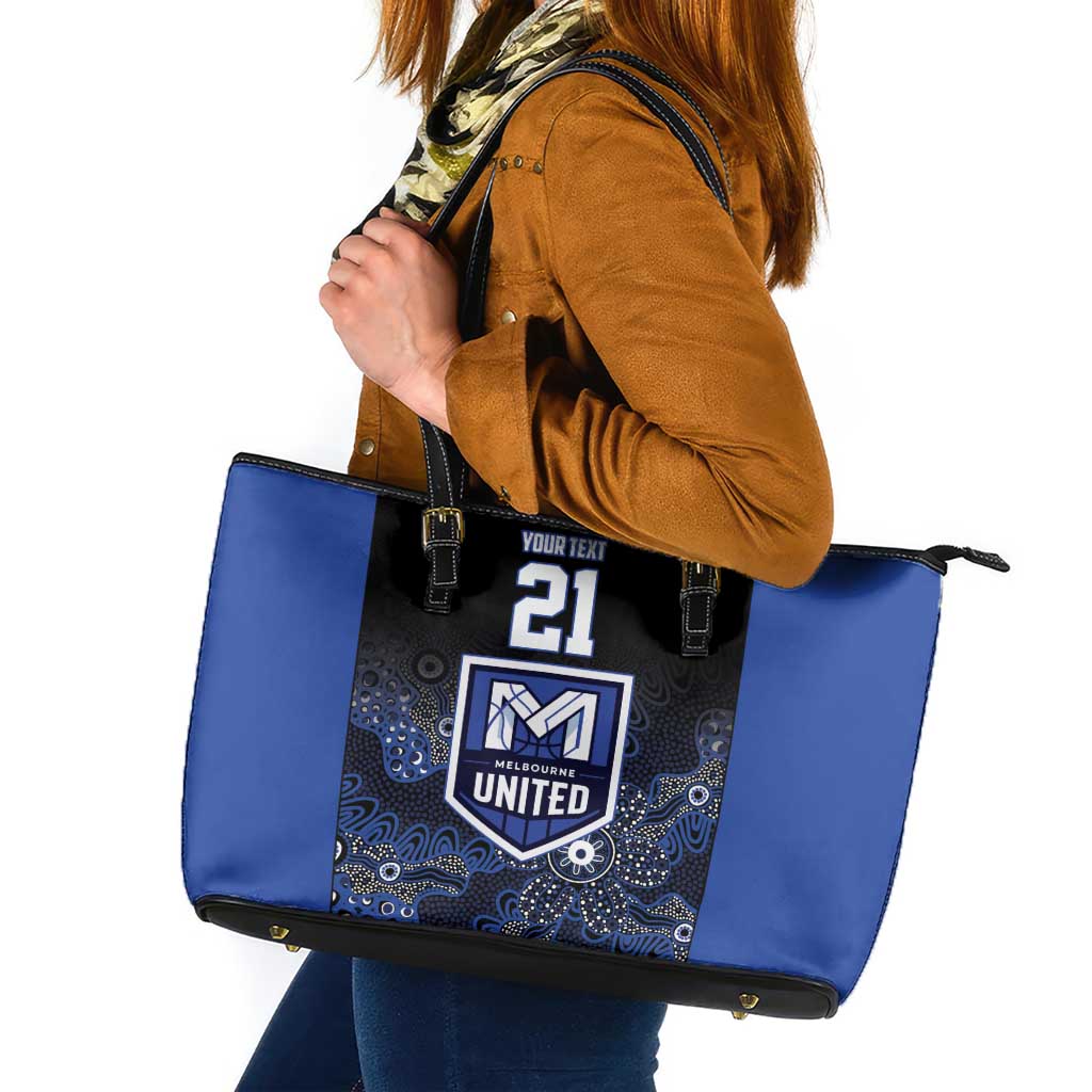 Basketball Custom Melbourne Leather Tote Bag Simple Australian Dot Art - Aussie Hoodie