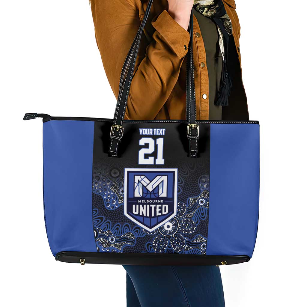 Basketball Custom Melbourne Leather Tote Bag Simple Australian Dot Art - Aussie Hoodie