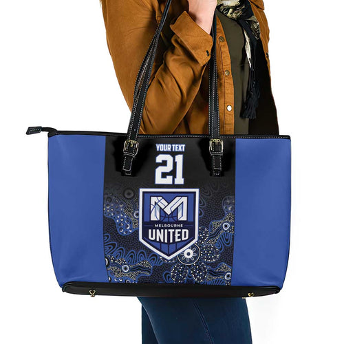 Basketball Custom Melbourne Leather Tote Bag Simple Australian Dot Art - Aussie Hoodie