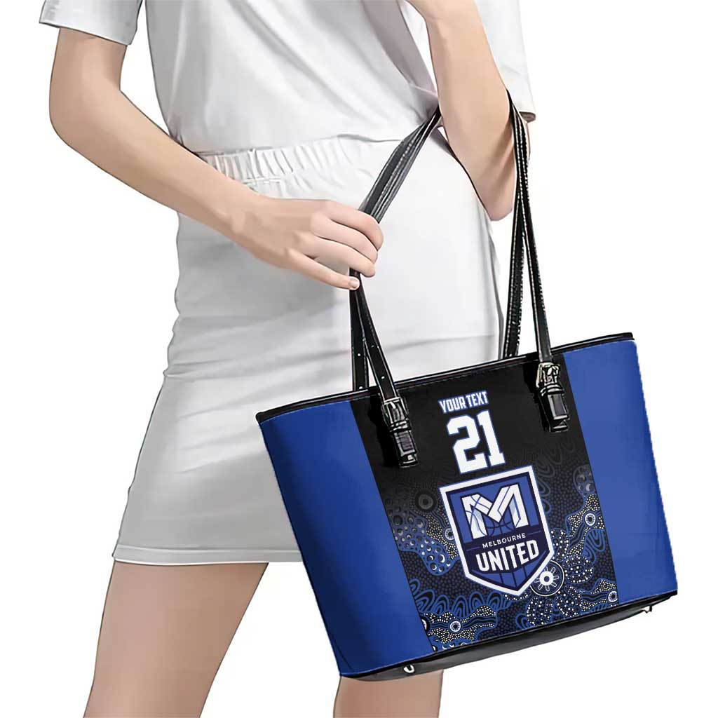 Basketball Custom Melbourne Leather Tote Bag Simple Australian Dot Art - Aussie Hoodie