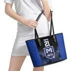 Basketball Custom Melbourne Leather Tote Bag Simple Australian Dot Art - Aussie Hoodie