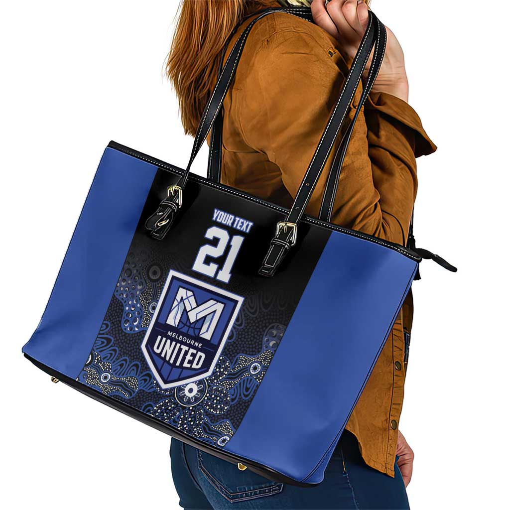 Basketball Custom Melbourne Leather Tote Bag Simple Australian Dot Art - Aussie Hoodie