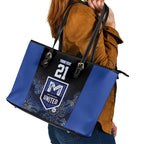 Basketball Custom Melbourne Leather Tote Bag Simple Australian Dot Art - Aussie Hoodie