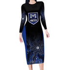 Basketball Custom Melbourne Long Sleeve Bodycon Dress Simple Australian Dot Art - Aussie Hoodie