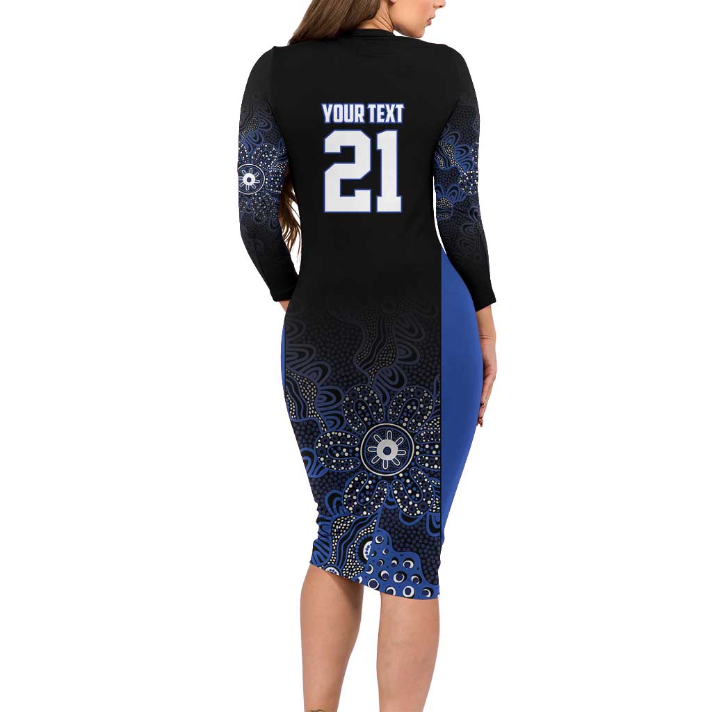 Basketball Custom Melbourne Long Sleeve Bodycon Dress Simple Australian Dot Art - Aussie Hoodie