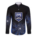 Basketball Custom Melbourne Long Sleeve Button Shirt Simple Australian Dot Art - Aussie Hoodie