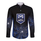 Basketball Custom Melbourne Long Sleeve Button Shirt Simple Australian Dot Art - Aussie Hoodie