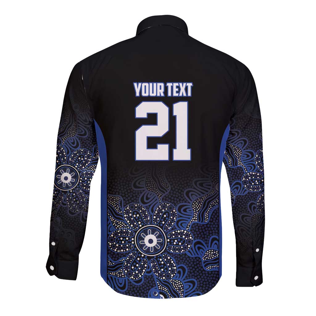 Basketball Custom Melbourne Long Sleeve Button Shirt Simple Australian Dot Art - Aussie Hoodie
