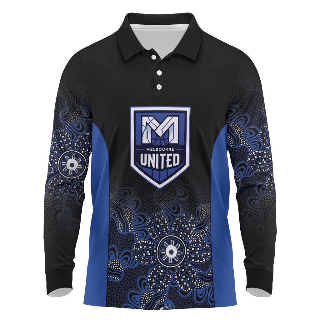 Basketball Custom Melbourne Long Sleeve Polo Shirt Simple Australian Dot Art - Aussie Hoodie