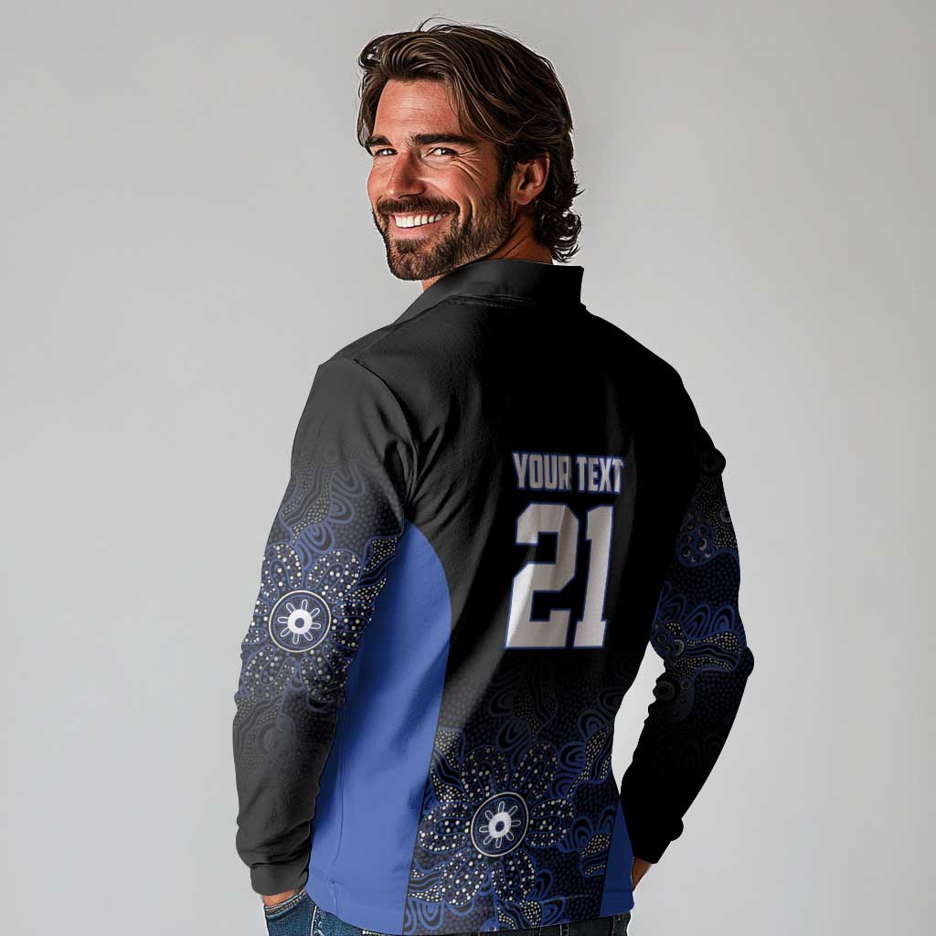 Basketball Custom Melbourne Long Sleeve Polo Shirt Simple Australian Dot Art - Aussie Hoodie