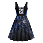 Basketball Custom Melbourne Midi Dress Simple Australian Dot Art - Aussie Hoodie