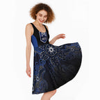 Basketball Custom Melbourne Midi Dress Simple Australian Dot Art - Aussie Hoodie