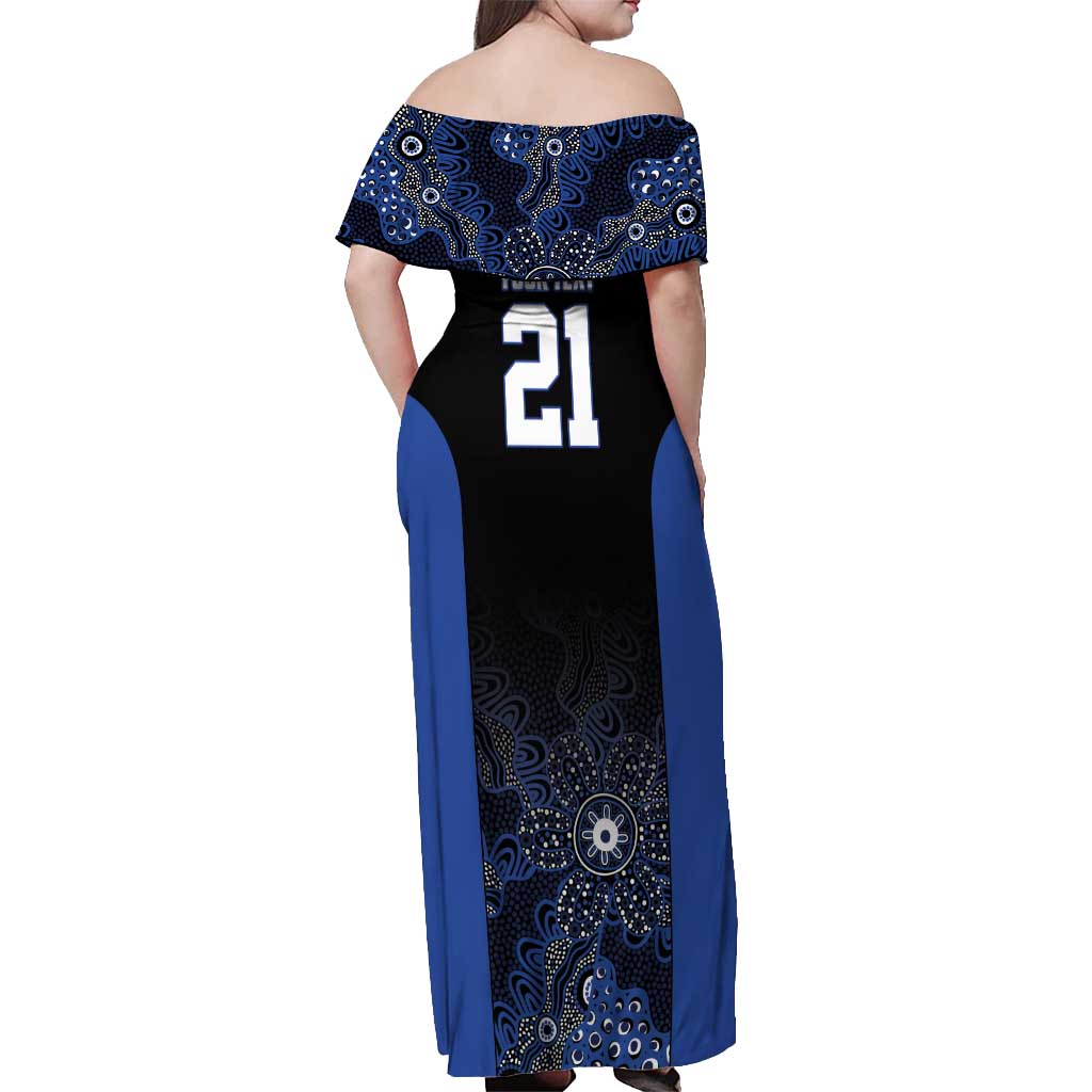 Basketball Custom Melbourne Off Shoulder Maxi Dress Simple Australian Dot Art - Aussie Hoodie