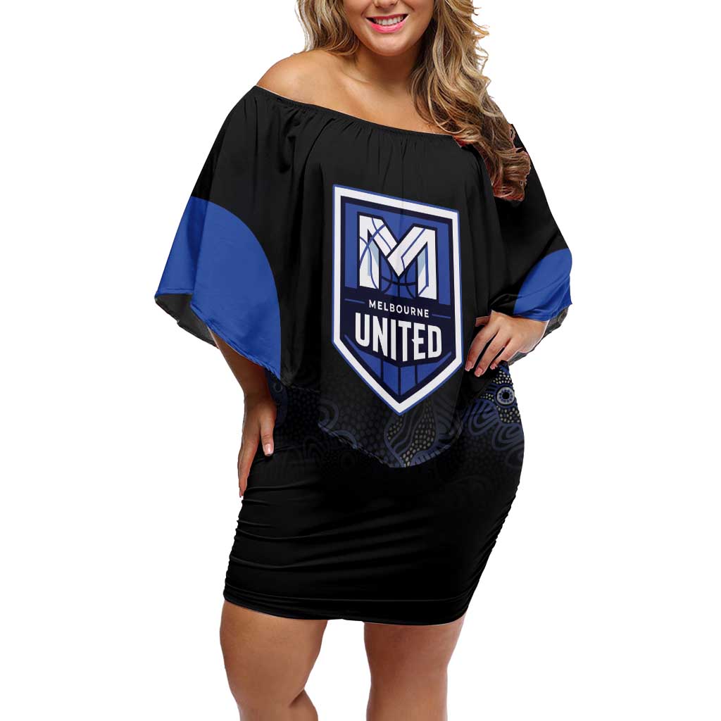 Basketball Custom Melbourne Off Shoulder Short Dress Simple Australian Dot Art - Aussie Hoodie
